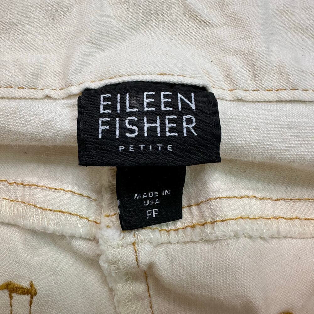 Eileen Fisher Petites Cream Denim Skinny Jeans - Picture 6 of 8